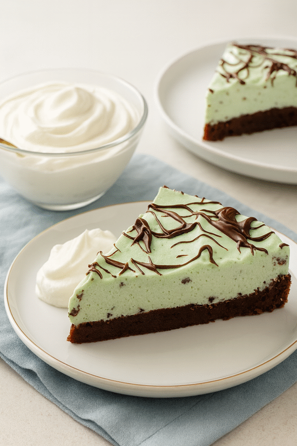 Easy Mint Brownie Pie 