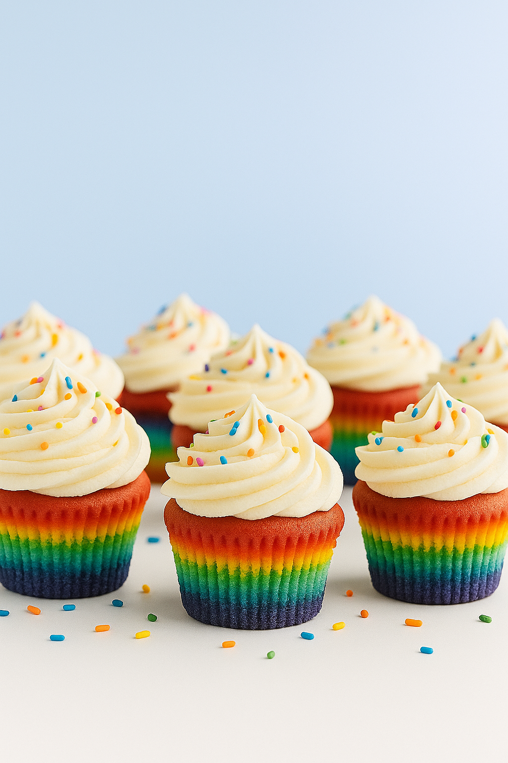 Rainbow Cupcakes Recipe | Easy Colorful Vanilla Cupcakes by HighCooking