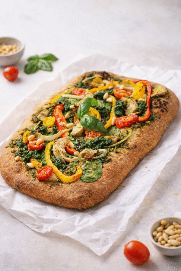 Mom’s Veggie-Loaded Pizza (Whole Wheat, Crispy, Flavor-Packed)