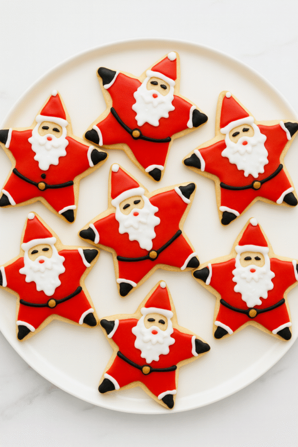 Santa Star Cookies (Christmas Cut-Out Cookies)